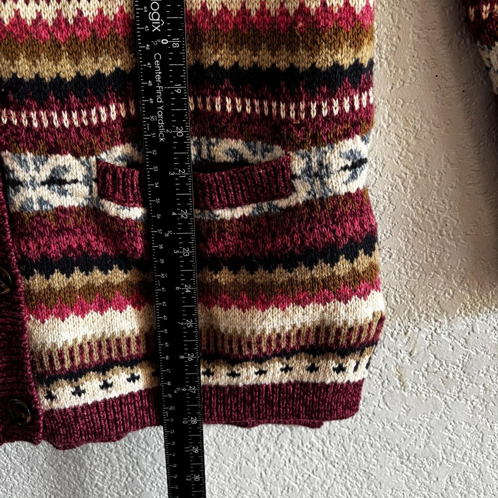 Sundance Cardigan Sweater Womens Small Multicolor Fair Isle Knit Button Pockets - Picture 7 of 7